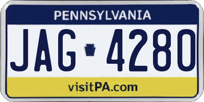 PA license plate JAG4280
