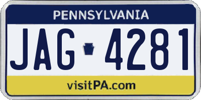 PA license plate JAG4281