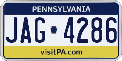 PA license plate JAG4286
