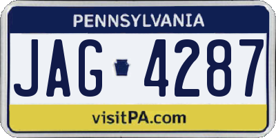 PA license plate JAG4287