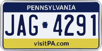 PA license plate JAG4291