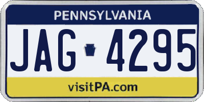 PA license plate JAG4295