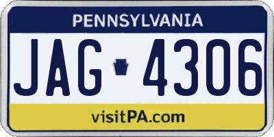PA license plate JAG4306