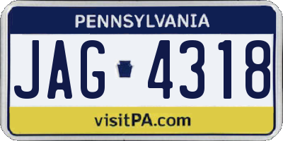 PA license plate JAG4318