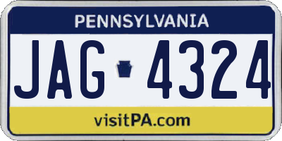 PA license plate JAG4324
