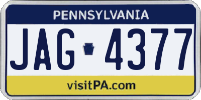 PA license plate JAG4377