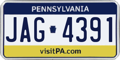 PA license plate JAG4391