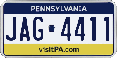PA license plate JAG4411