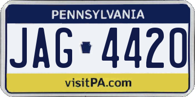 PA license plate JAG4420