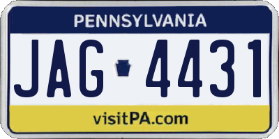 PA license plate JAG4431