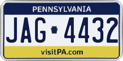 PA license plate JAG4432