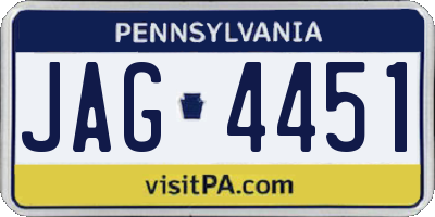 PA license plate JAG4451