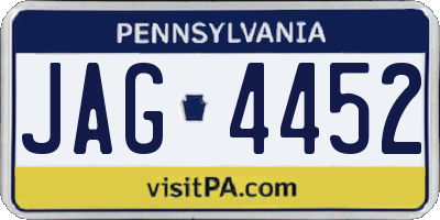PA license plate JAG4452