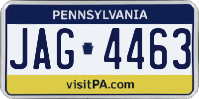 PA license plate JAG4463