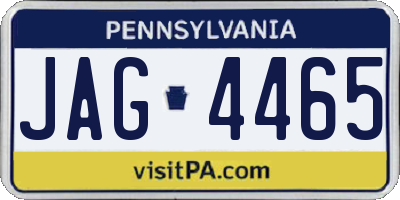 PA license plate JAG4465
