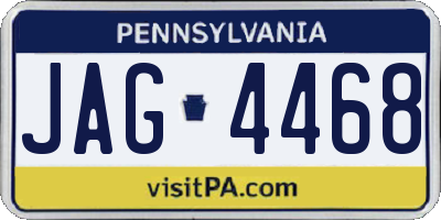 PA license plate JAG4468