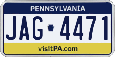 PA license plate JAG4471