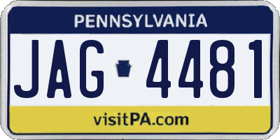 PA license plate JAG4481