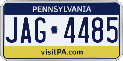 PA license plate JAG4485