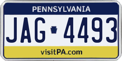 PA license plate JAG4493