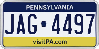 PA license plate JAG4497