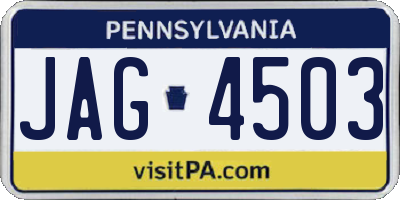 PA license plate JAG4503