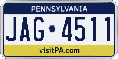PA license plate JAG4511