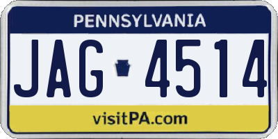 PA license plate JAG4514