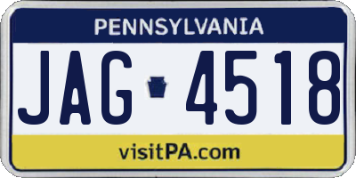 PA license plate JAG4518