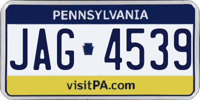 PA license plate JAG4539