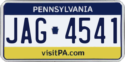 PA license plate JAG4541
