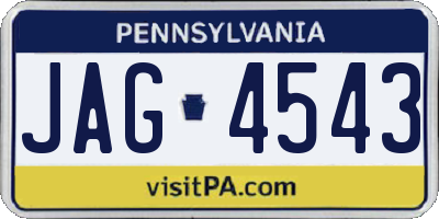 PA license plate JAG4543