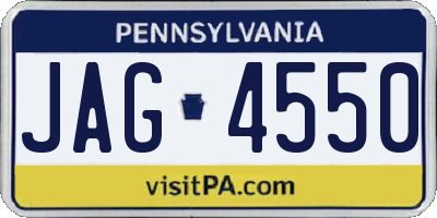 PA license plate JAG4550