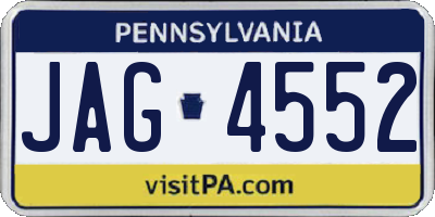 PA license plate JAG4552