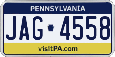 PA license plate JAG4558