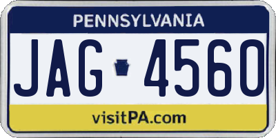 PA license plate JAG4560