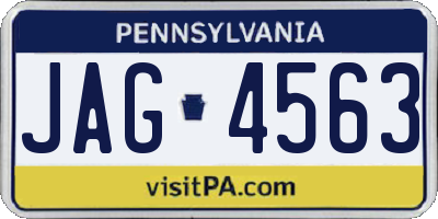 PA license plate JAG4563