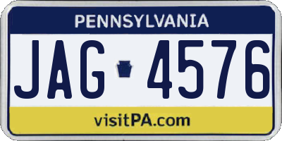 PA license plate JAG4576