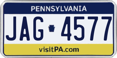 PA license plate JAG4577
