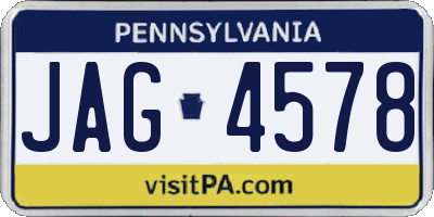 PA license plate JAG4578