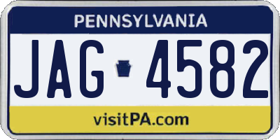 PA license plate JAG4582