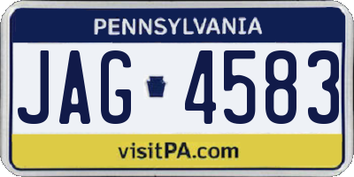PA license plate JAG4583