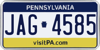 PA license plate JAG4585