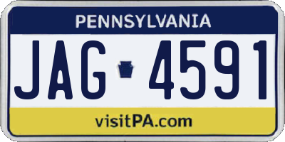 PA license plate JAG4591