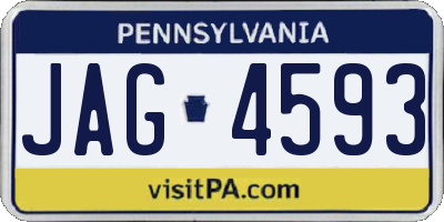 PA license plate JAG4593