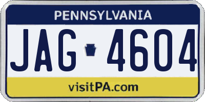 PA license plate JAG4604