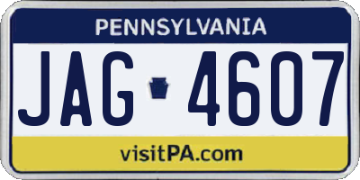 PA license plate JAG4607