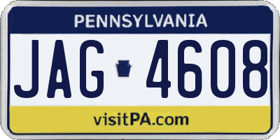 PA license plate JAG4608