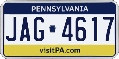 PA license plate JAG4617