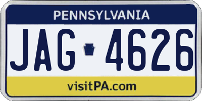 PA license plate JAG4626